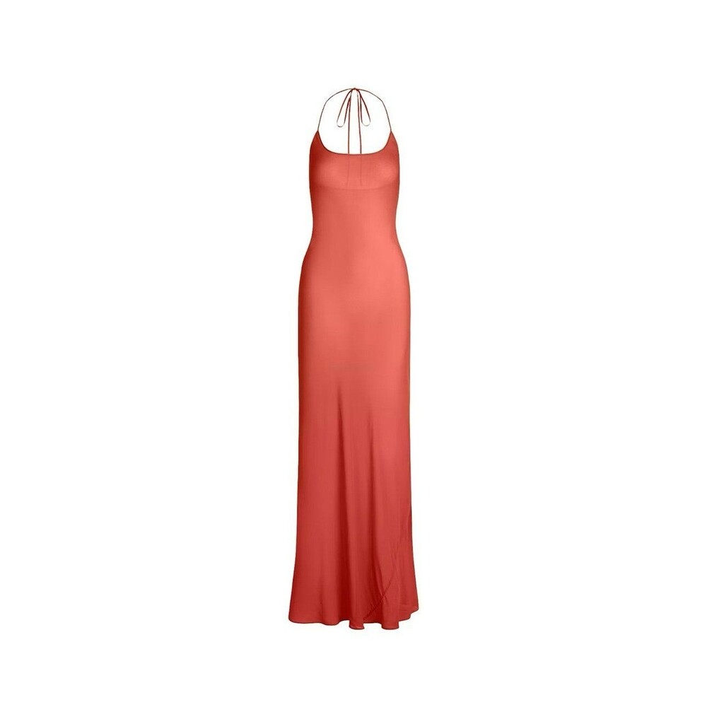 Skims SWIM SHEER COVER-UP HALTER DRESS Auburn